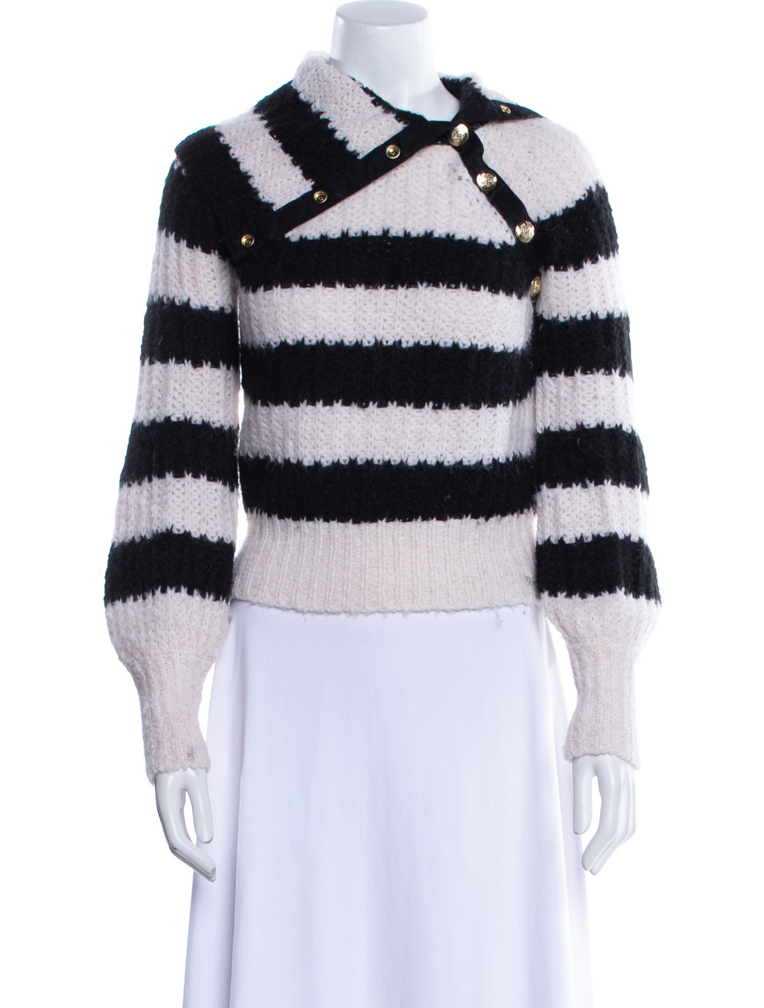 Derek Lam 10 Crosby Striped Mock Neck Sweater