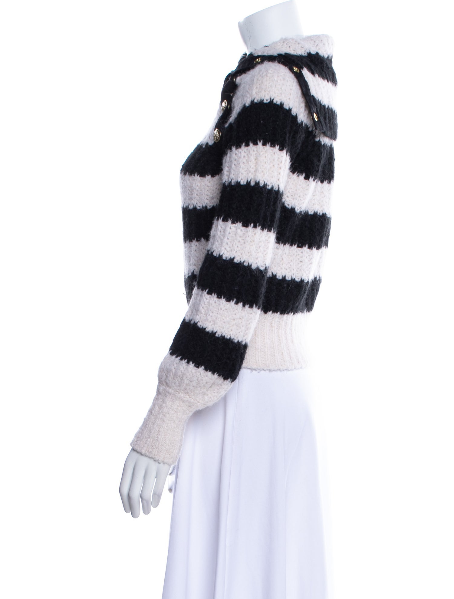 Derek Lam 10 Crosby Striped Mock Neck Sweater