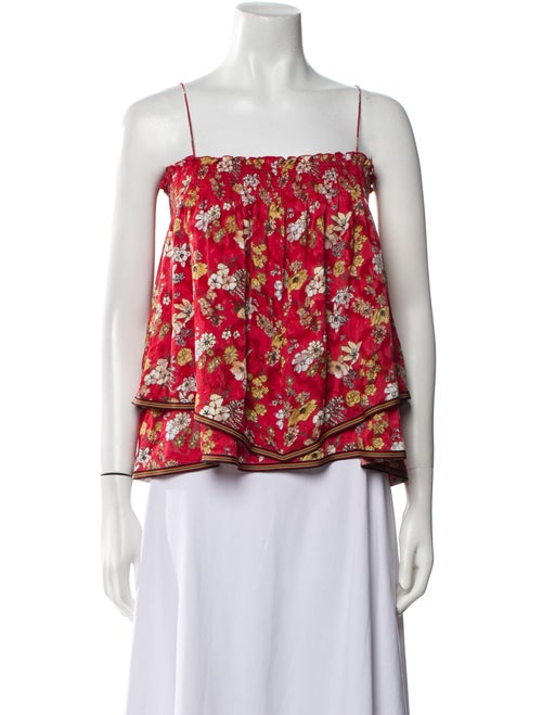 Derek Lam 10 Crosby Floral Print Square Neckline Top