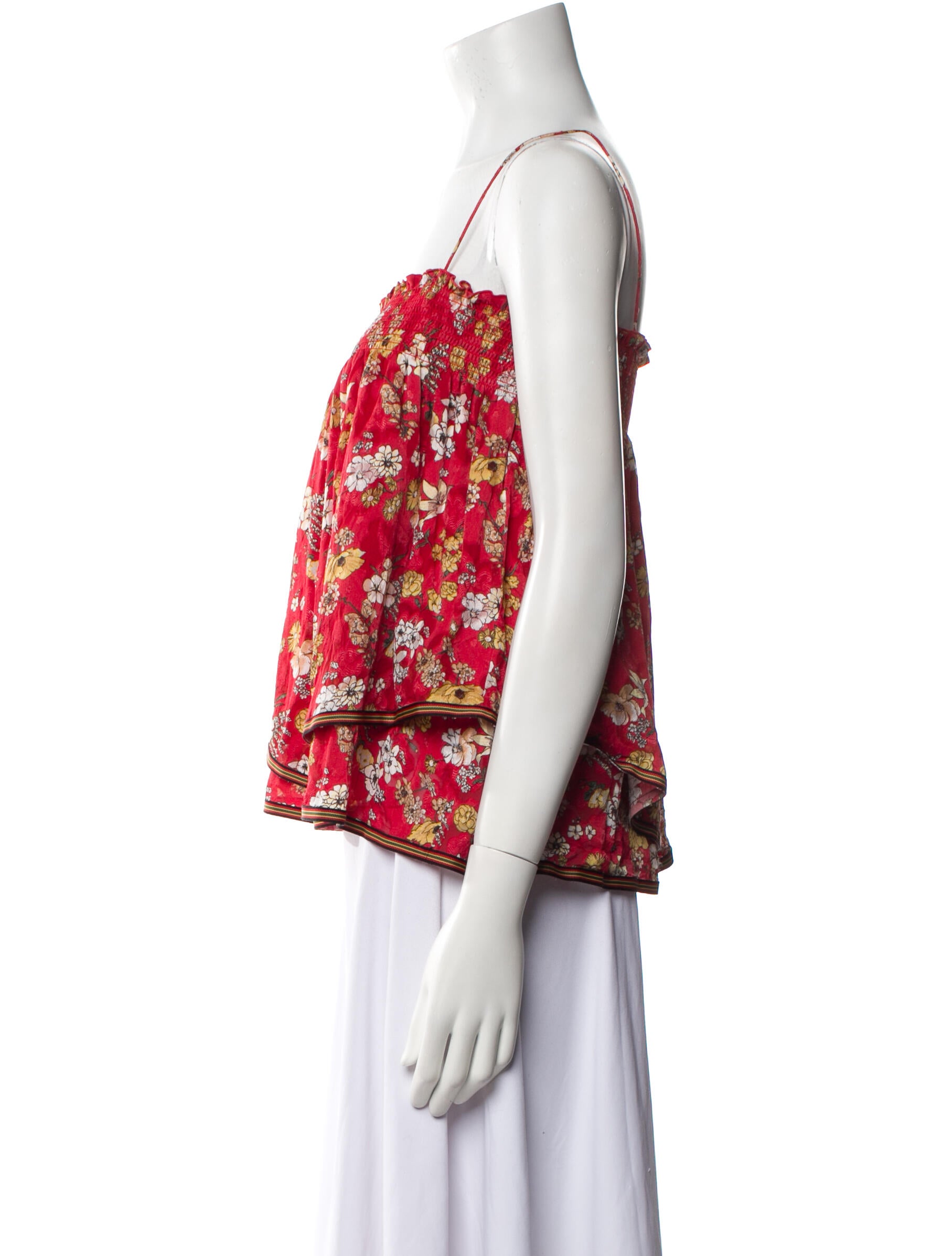 Derek Lam 10 Crosby Floral Print Square Neckline Top