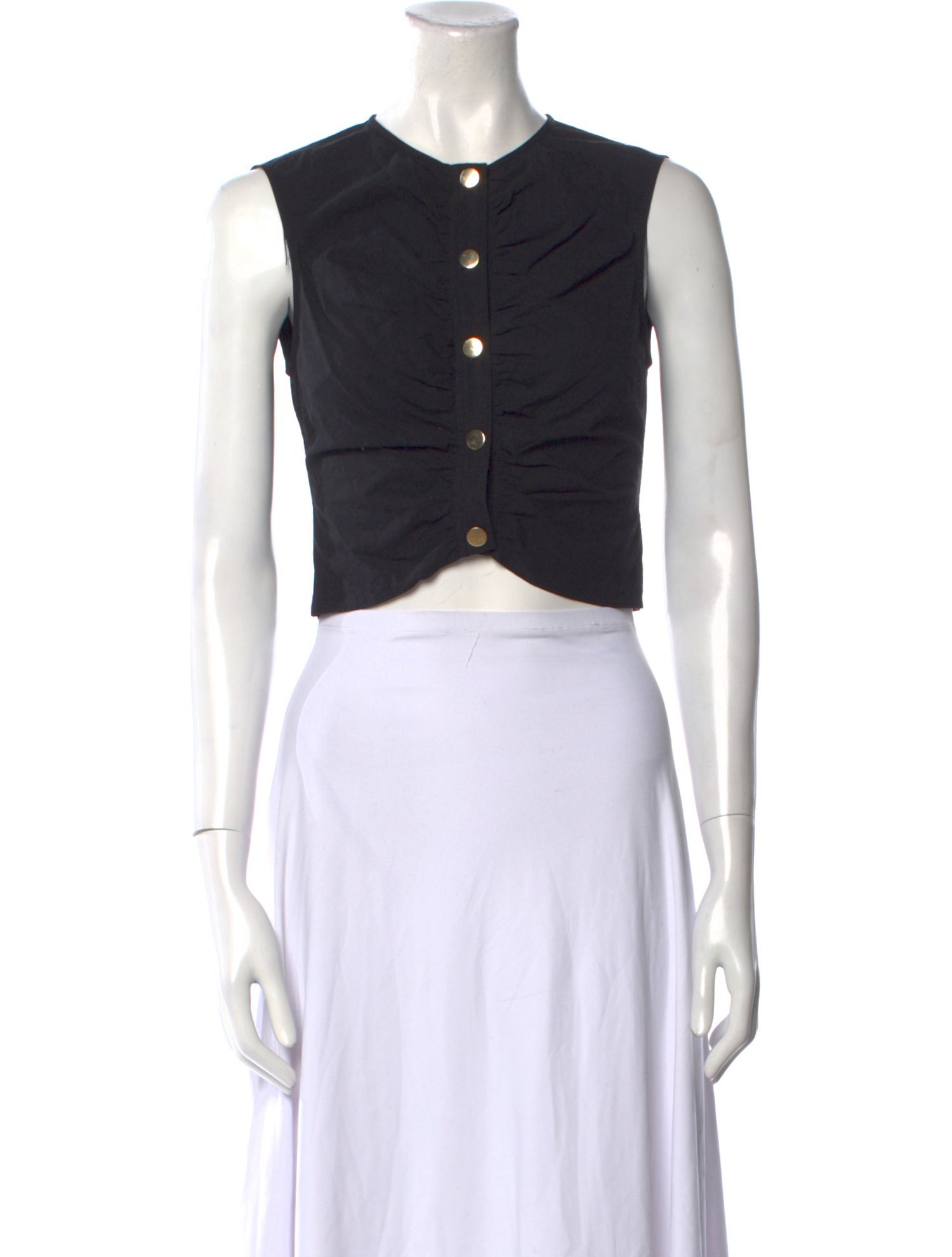 Derek Lam 10 Crosby Crew Neck Sleeveless Crop Top