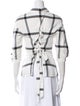 Derek Lam 10 Crosby Plaid Print Three-Quarter Sleeve Button-Up Top