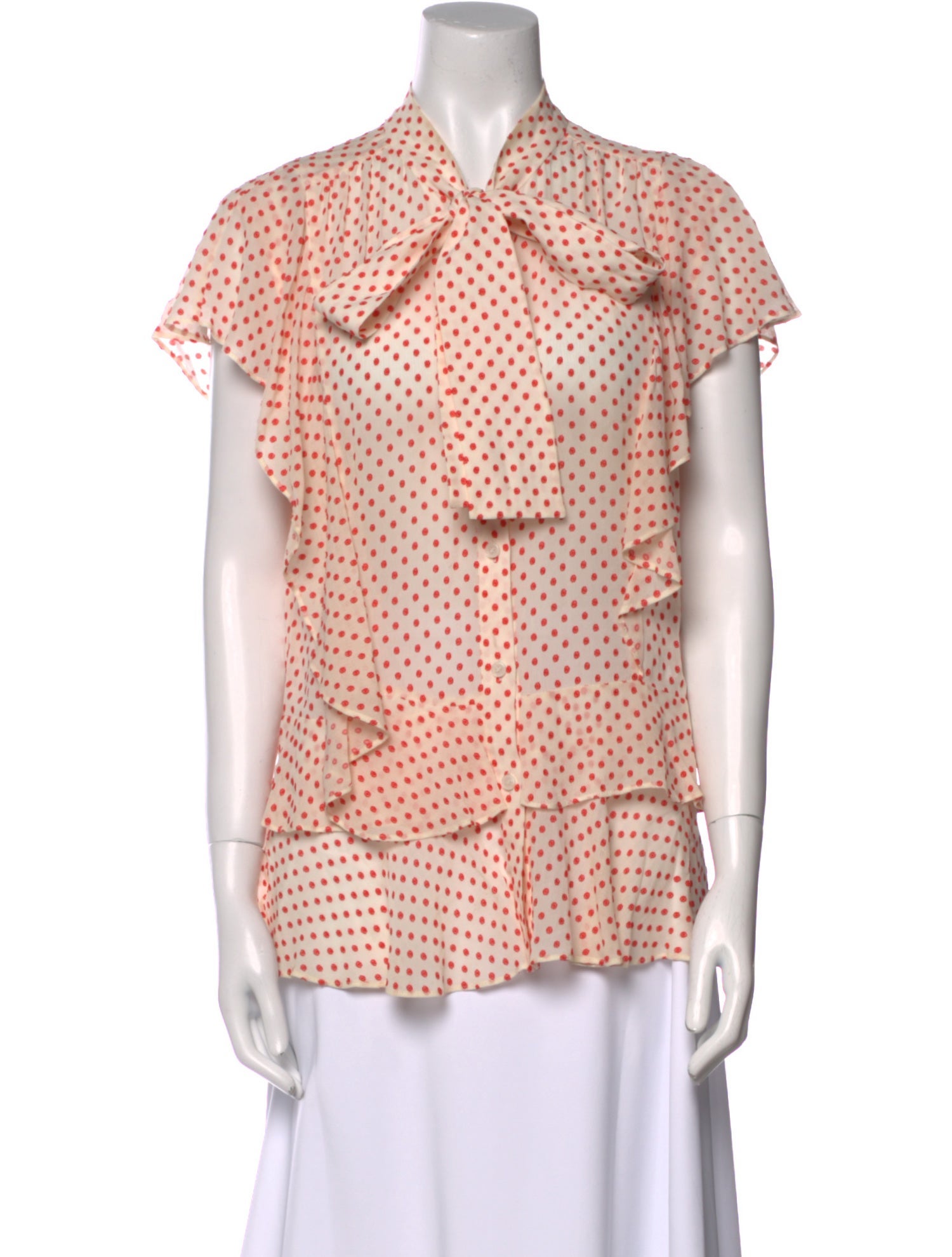 Derek Lam 10 Crosby Printed Short Sleeve Button-Up Top