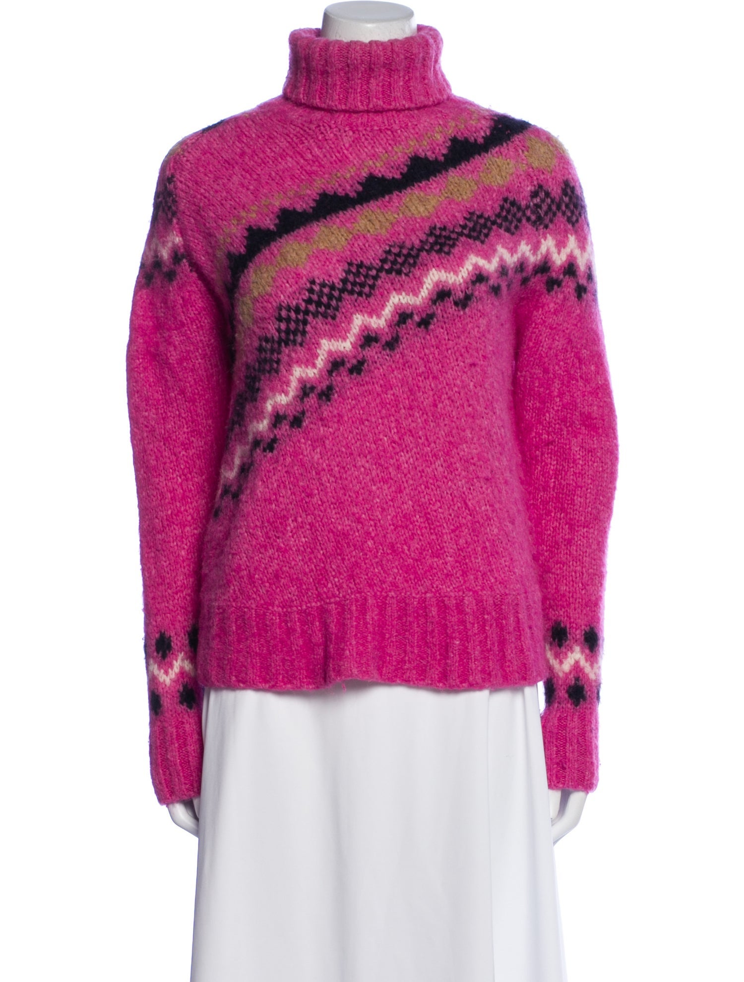 Derek Lam 10 Crosby Merino Wool Printed Sweater