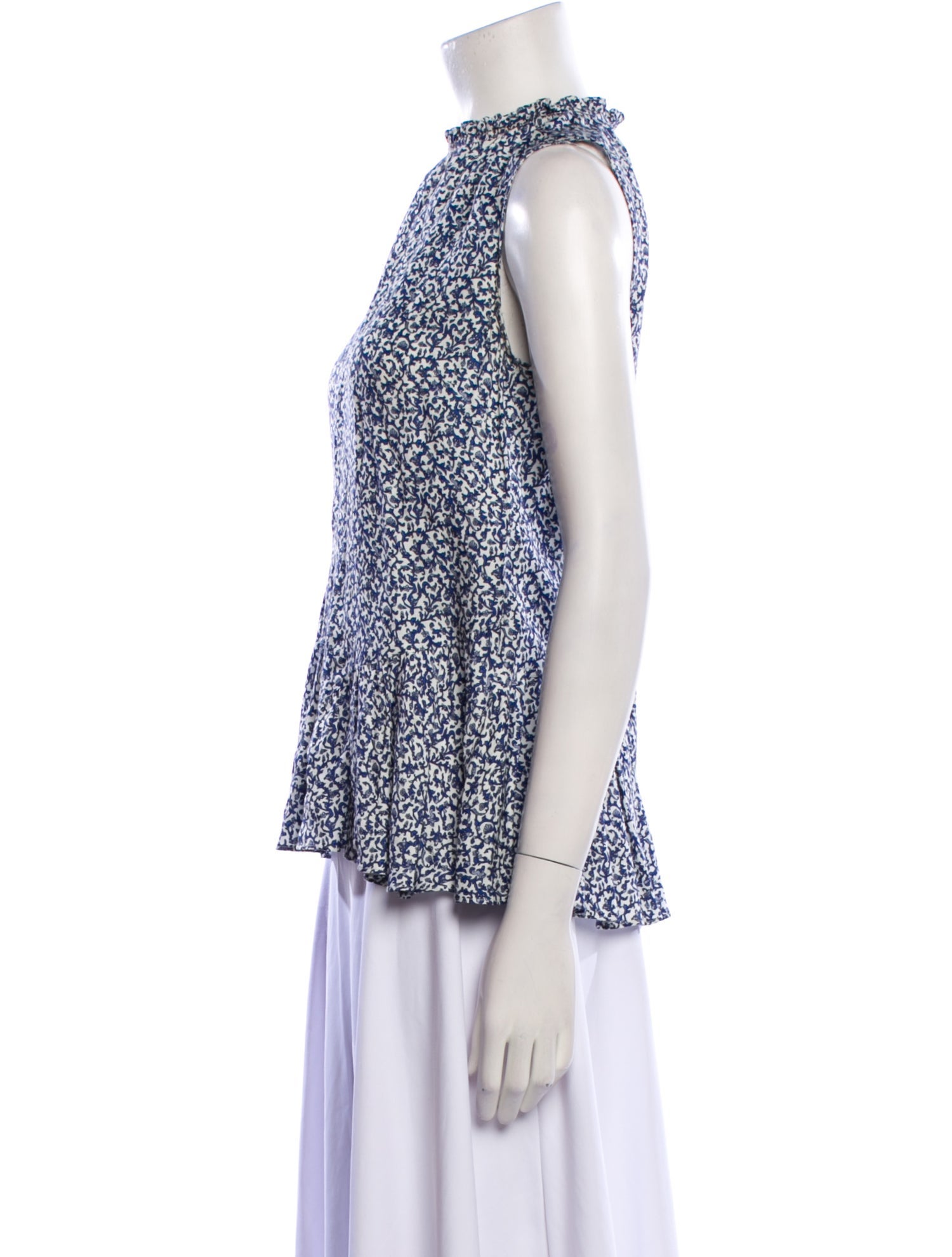 Derek Lam 10 Crosby Printed Mock Neck Blouse