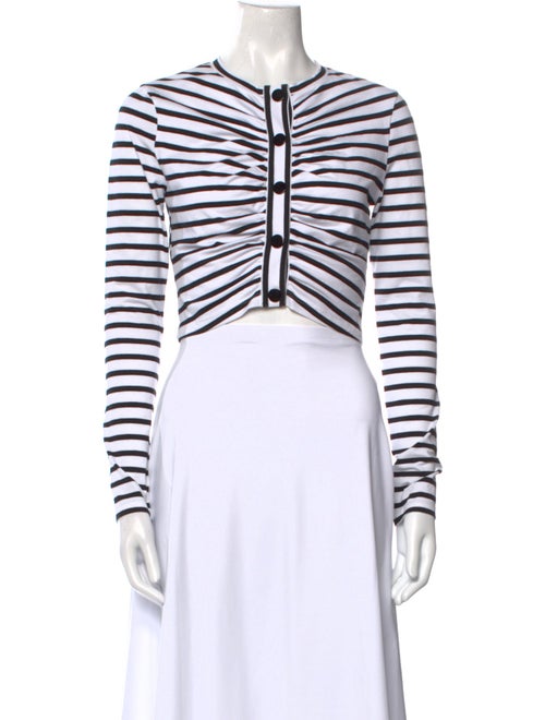 Derek Lam 10 Crosby Striped Crew Neck Crop Top