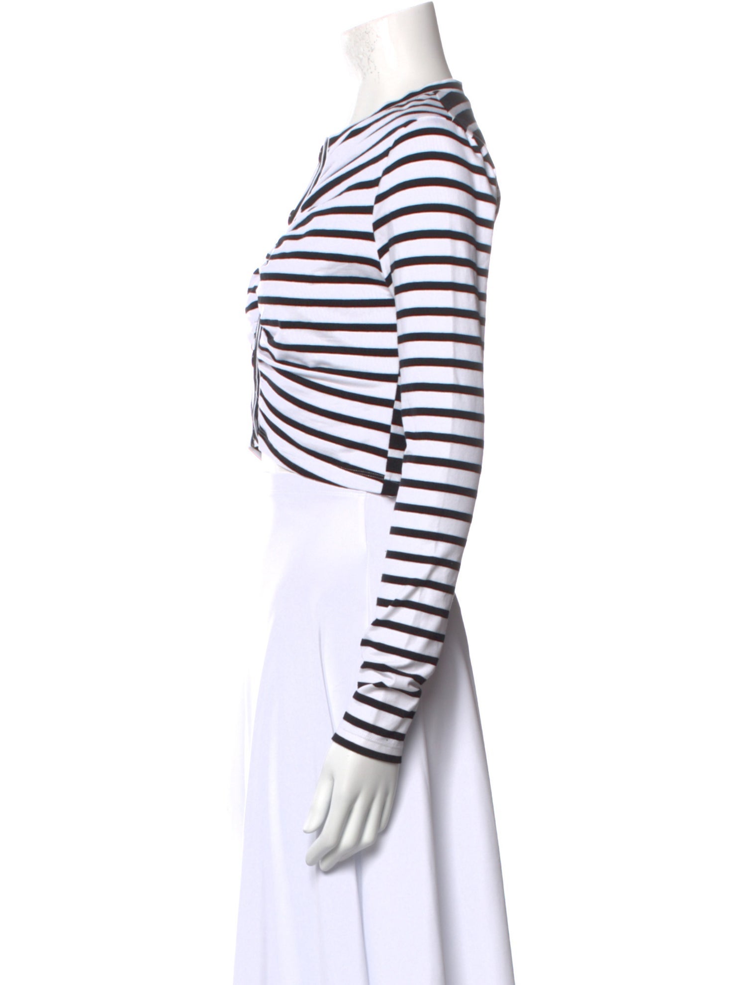 Derek Lam 10 Crosby Striped Crew Neck Crop Top
