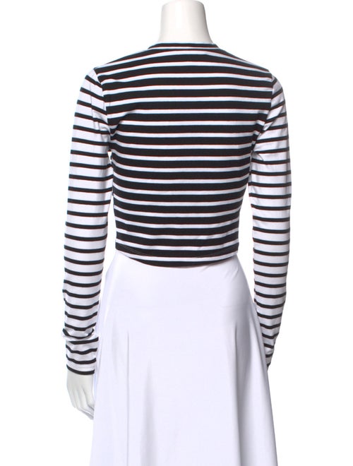 Derek Lam 10 Crosby Striped Crew Neck Crop Top