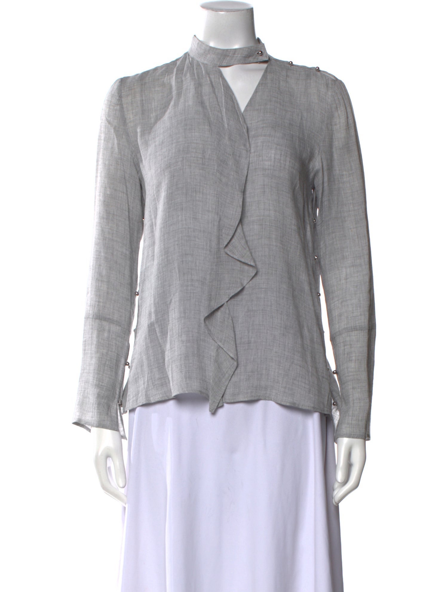 Derek Lam 10 Crosby Mock Neck Long Sleeve Blouse