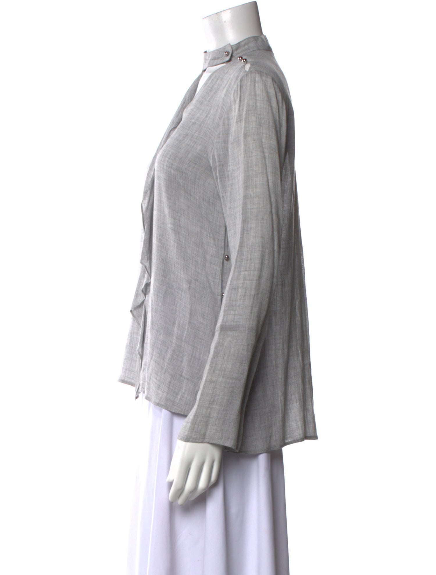 Derek Lam 10 Crosby Mock Neck Long Sleeve Blouse