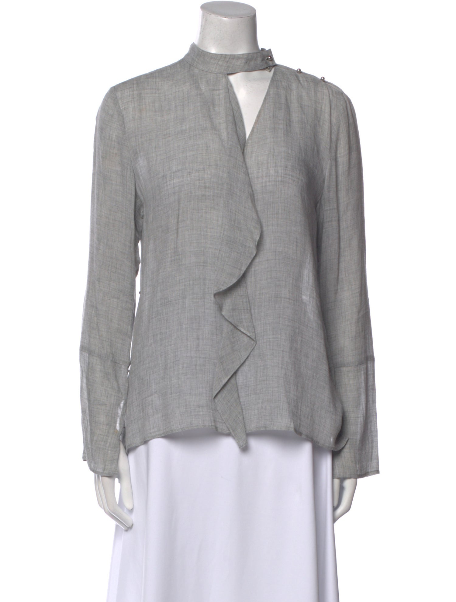 Derek Lam 10 Crosby V-Neck Long Sleeve Blouse