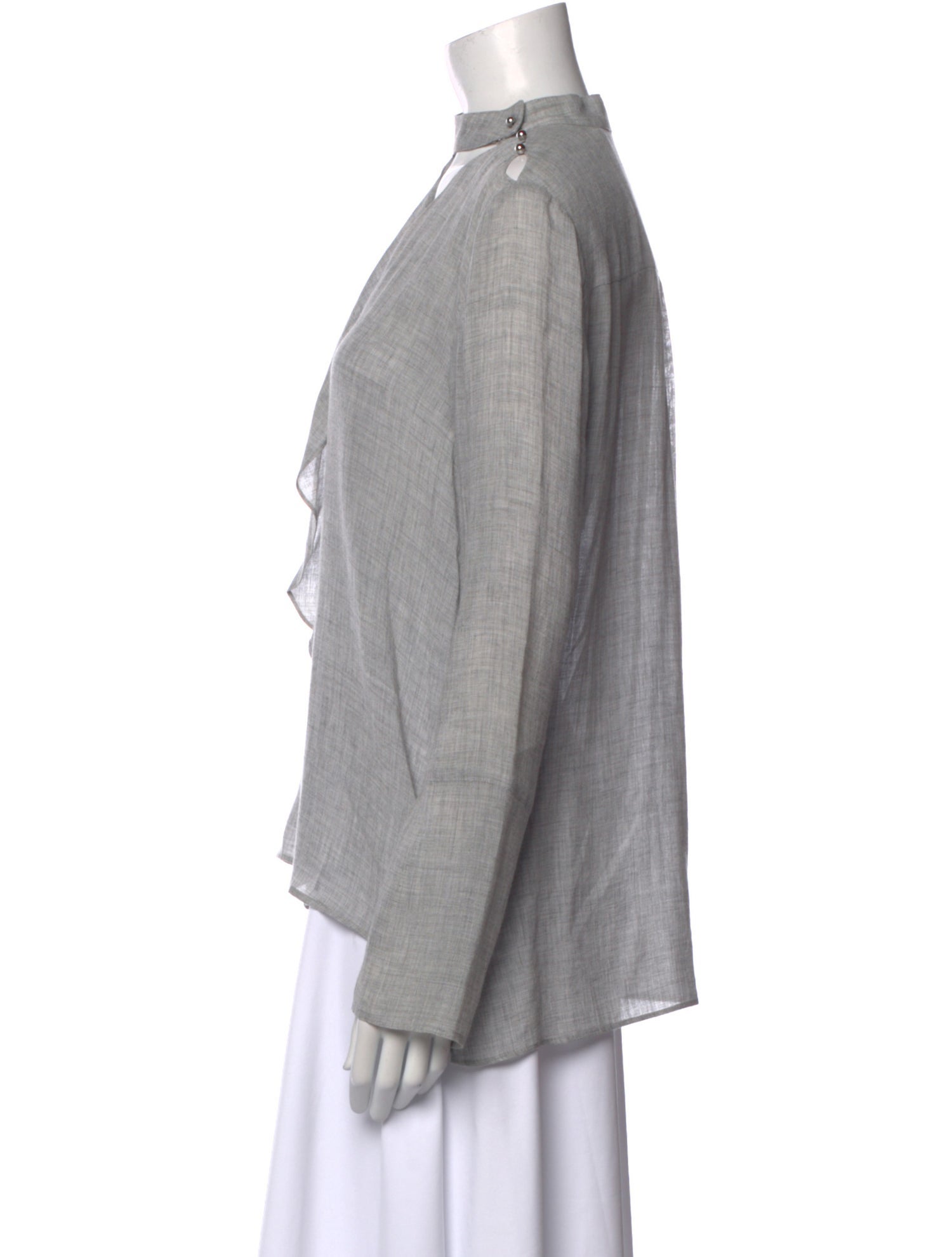 Derek Lam 10 Crosby V-Neck Long Sleeve Blouse