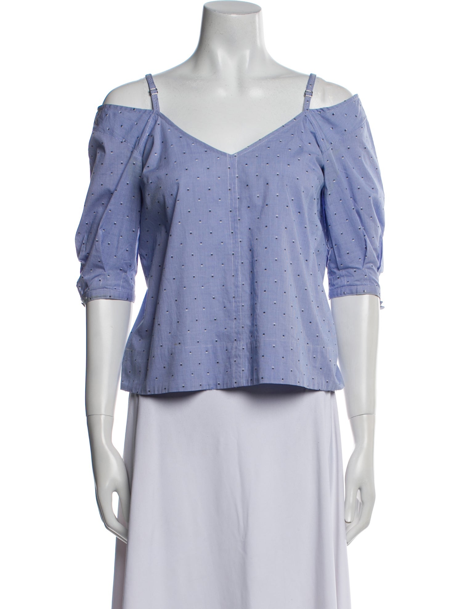 Derek Lam 10 Crosby Off-The-Shoulder Short Sleeve Crop Top