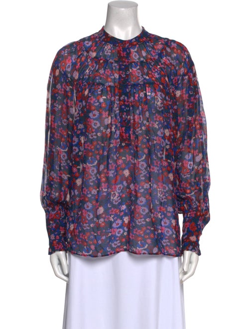 Derek Lam 10 Crosby Floral Print Crew Neck Blouse