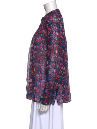 Derek Lam 10 Crosby Floral Print Crew Neck Blouse