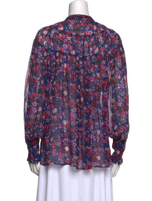 Derek Lam 10 Crosby Floral Print Crew Neck Blouse