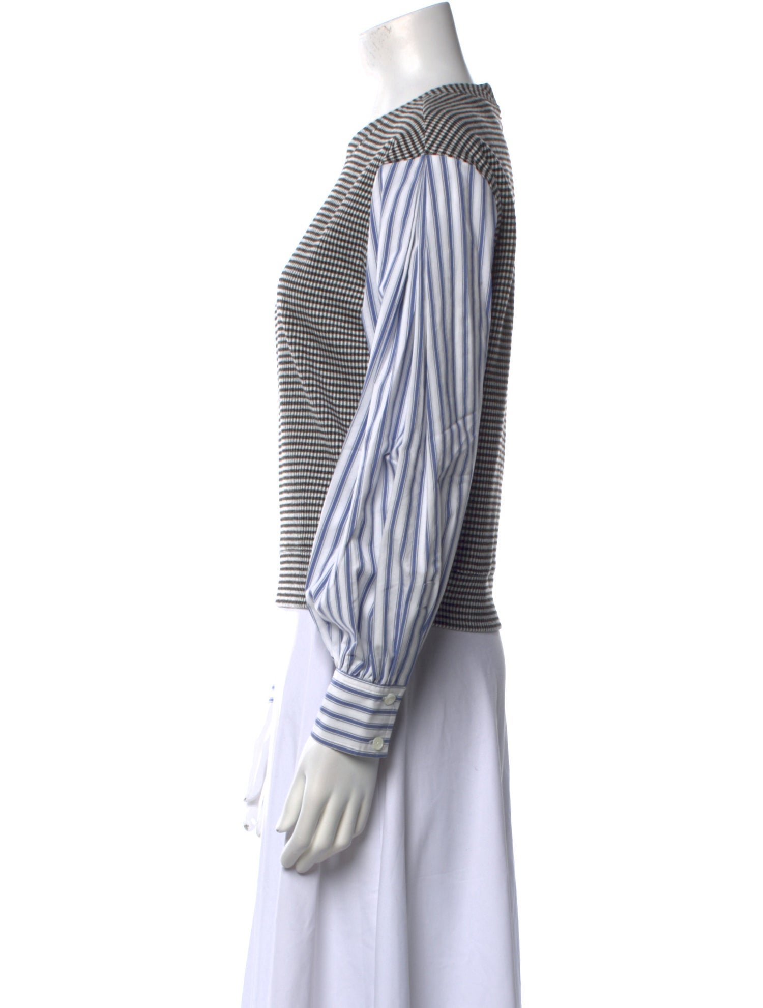 Derek Lam 10 Crosby Plaid Print Crew Neck Top