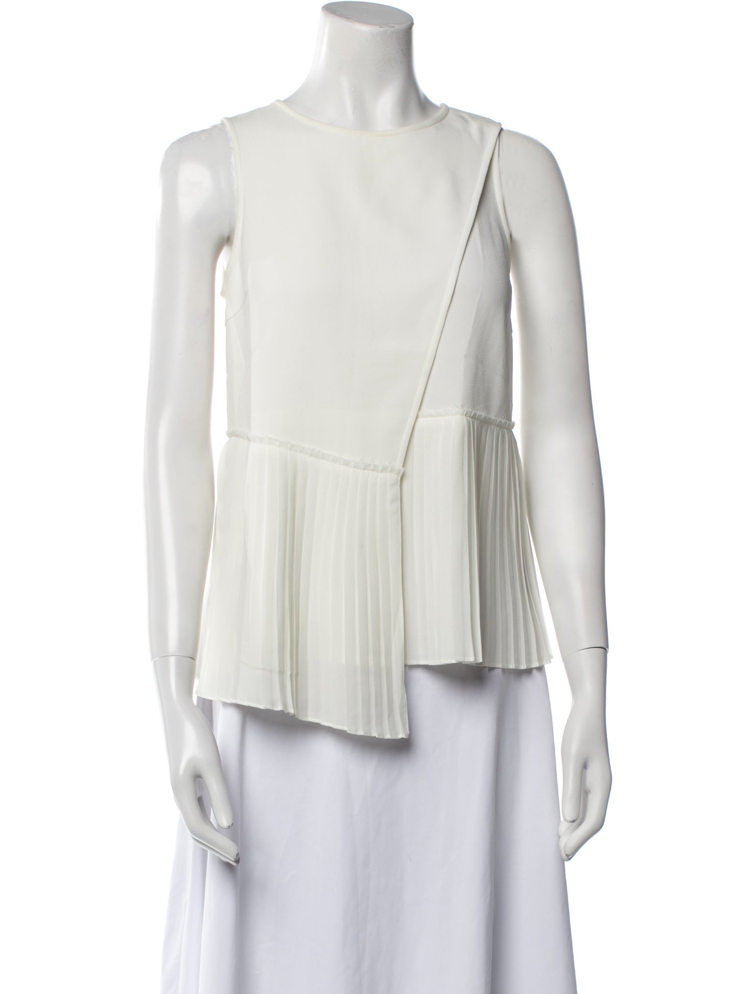 Derek Lam 10 Crosby Crew Neck Sleeveless Blouse