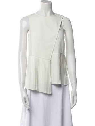 Derek Lam 10 Crosby Crew Neck Sleeveless Blouse