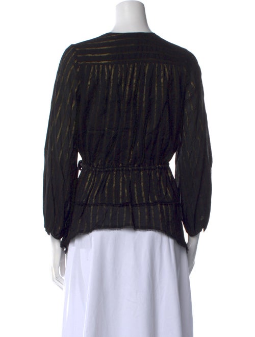 Derek Lam 10 Crosby V-Neck Three-Quarter Sleeve Blouse