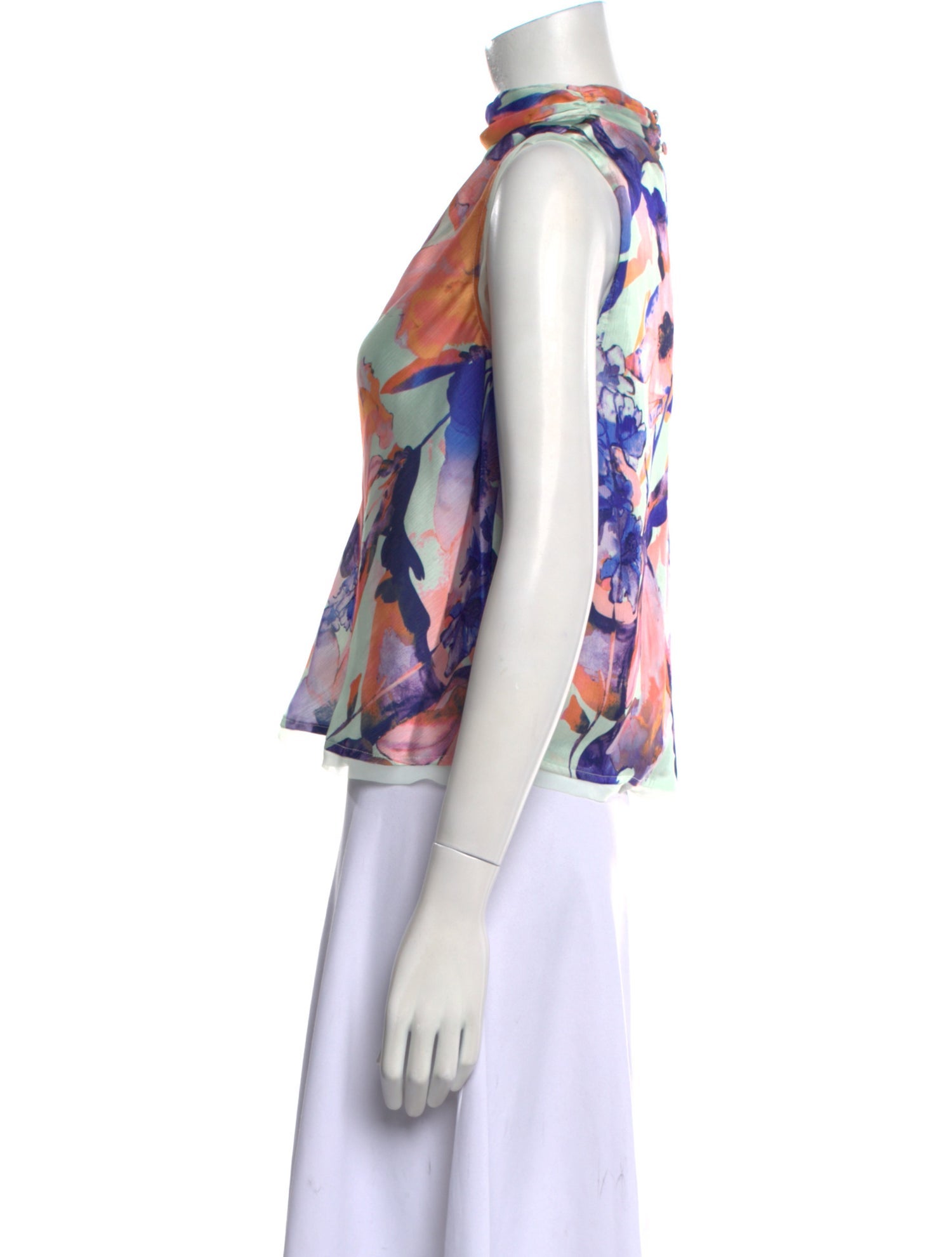 Derek Lam 10 Crosby Floral Print Bateau Neckline Top w/ Tags