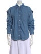 Derek Lam 10 Crosby Three-Quarter Sleeve Button-Up Top