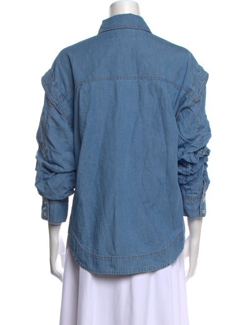 Derek Lam 10 Crosby Three-Quarter Sleeve Button-Up Top