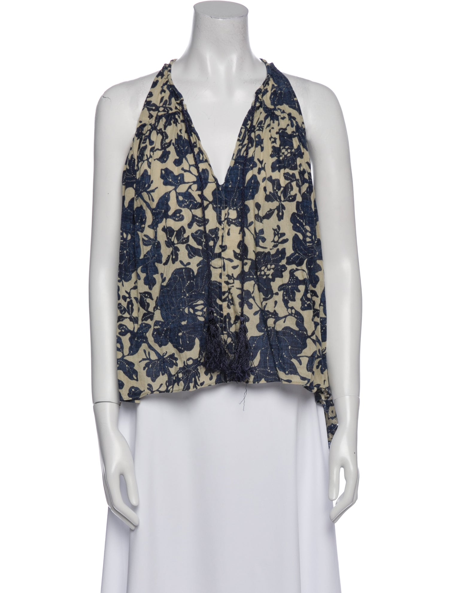 Derek Lam 10 Crosby Printed V-Neck Crop Top