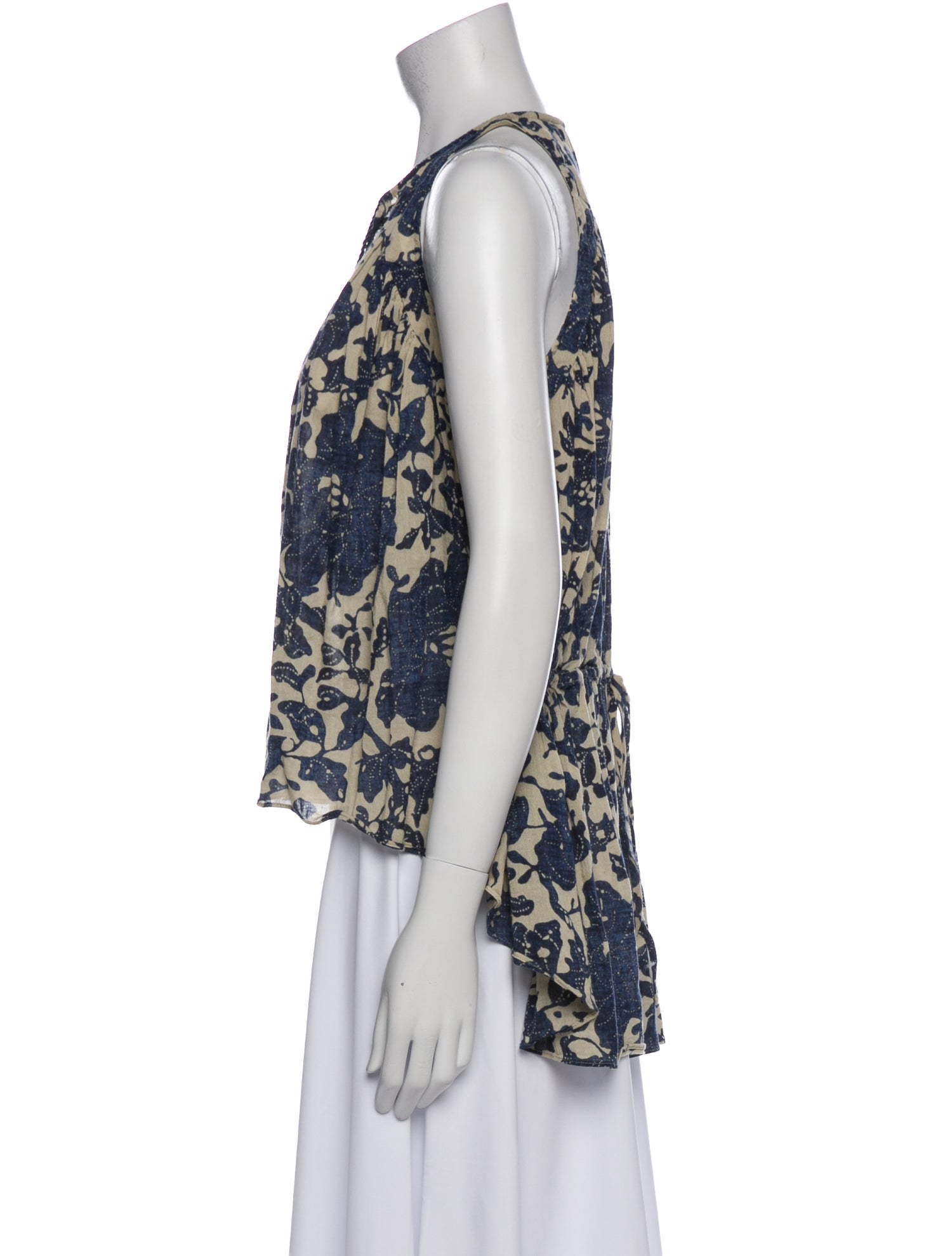 Derek Lam 10 Crosby Printed V-Neck Crop Top