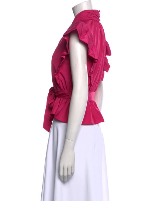 Derek Lam 10 Crosby V-Neck Short Sleeve Crop Top