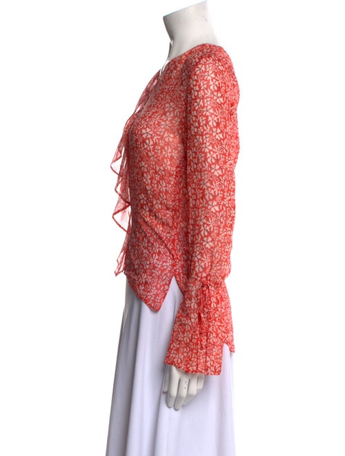 Derek Lam 10 Crosby Floral Print V-Neck Blouse