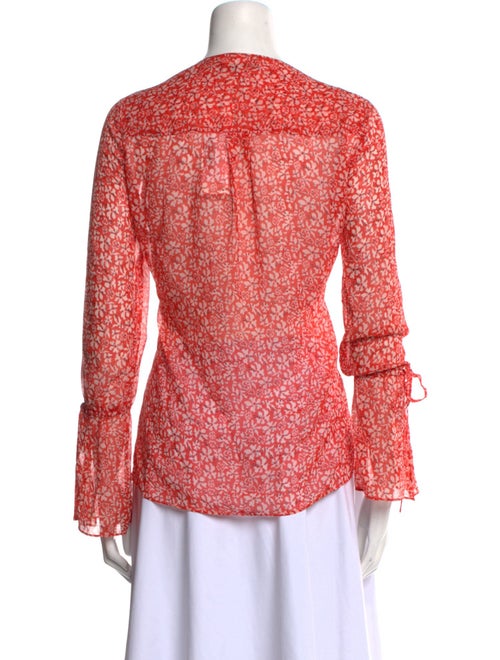 Derek Lam 10 Crosby Floral Print V-Neck Blouse