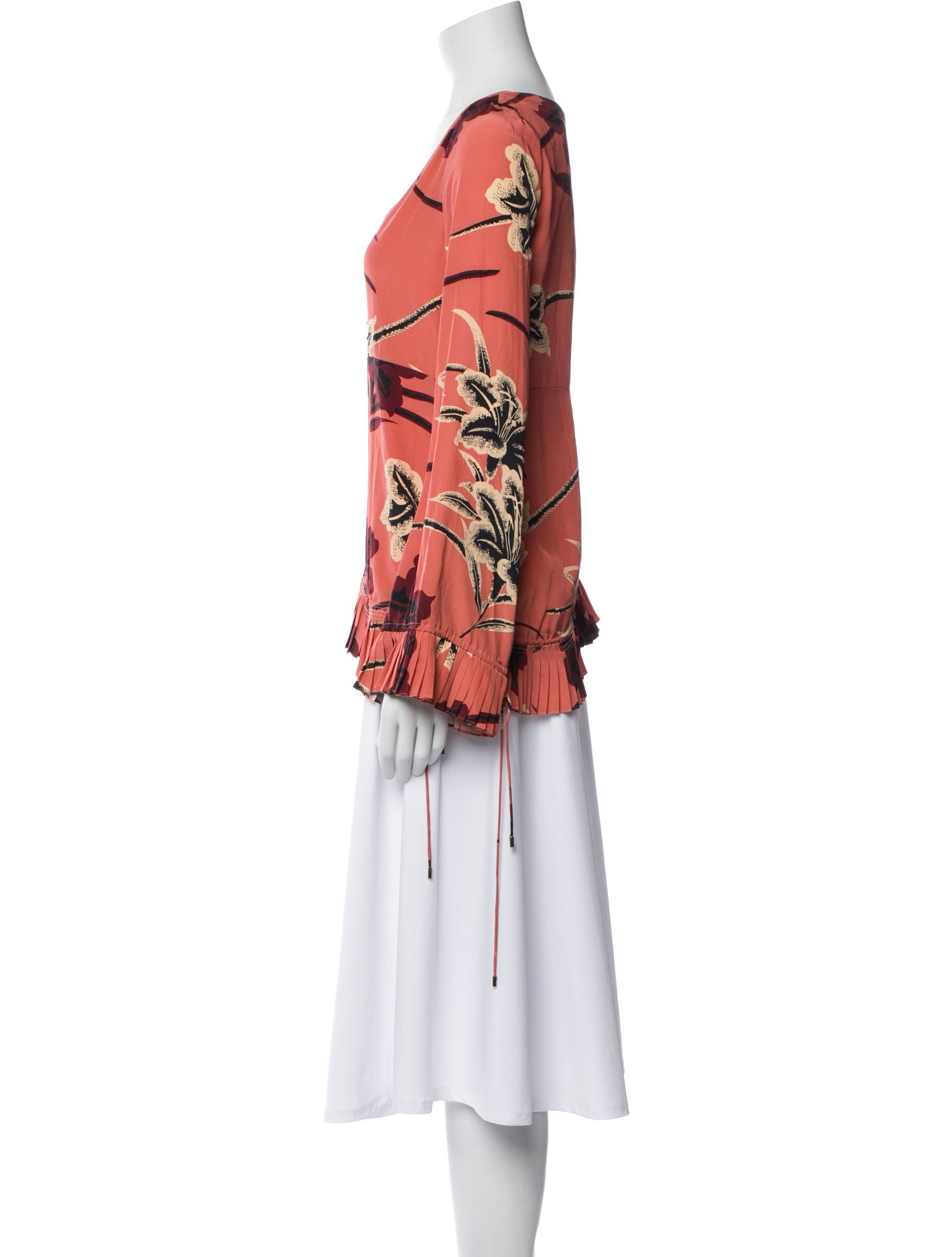 Derek Lam 10 Crosby Floral Print V-Neck Blouse
