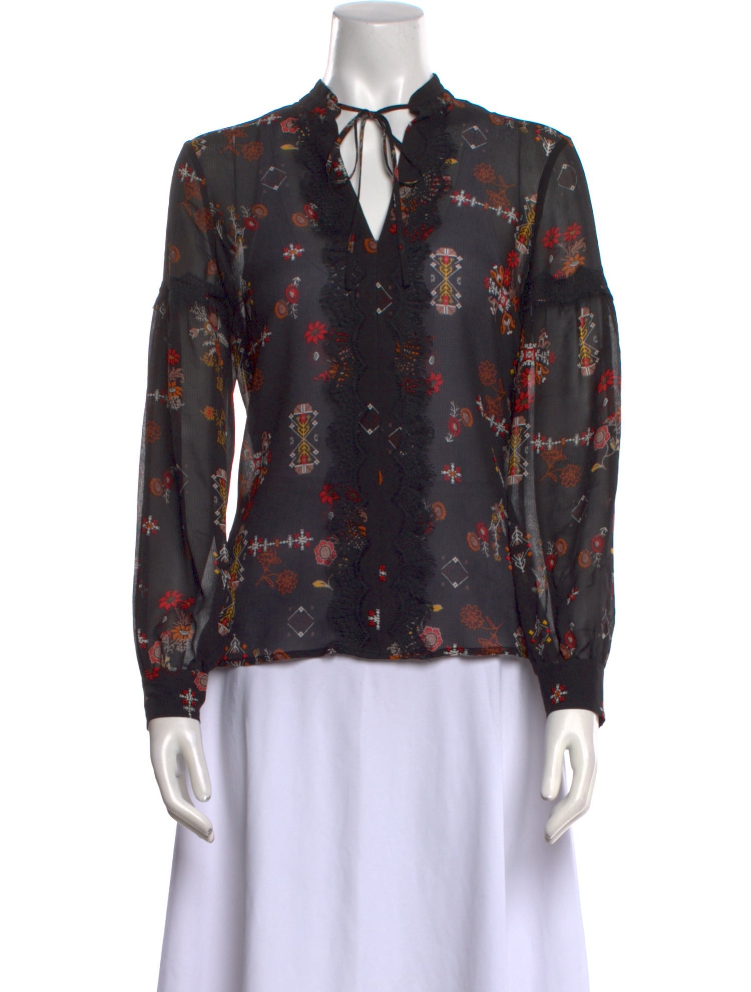 Derek Lam 10 Crosby Silk Floral Print Blouse