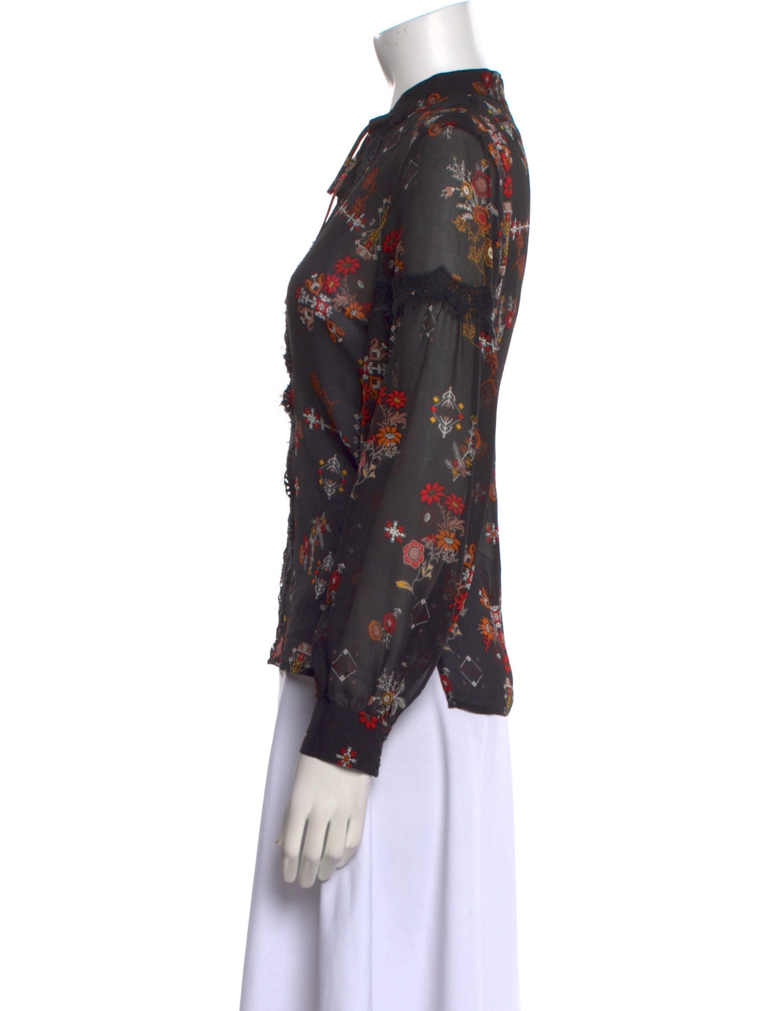 Derek Lam 10 Crosby Silk Floral Print Blouse