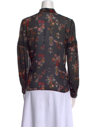 Derek Lam 10 Crosby Silk Floral Print Blouse
