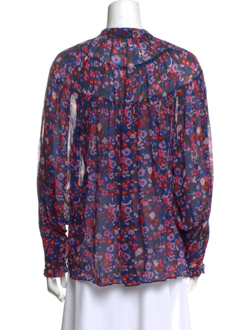 Derek Lam 10 Crosby Floral Print Mock Neck Blouse