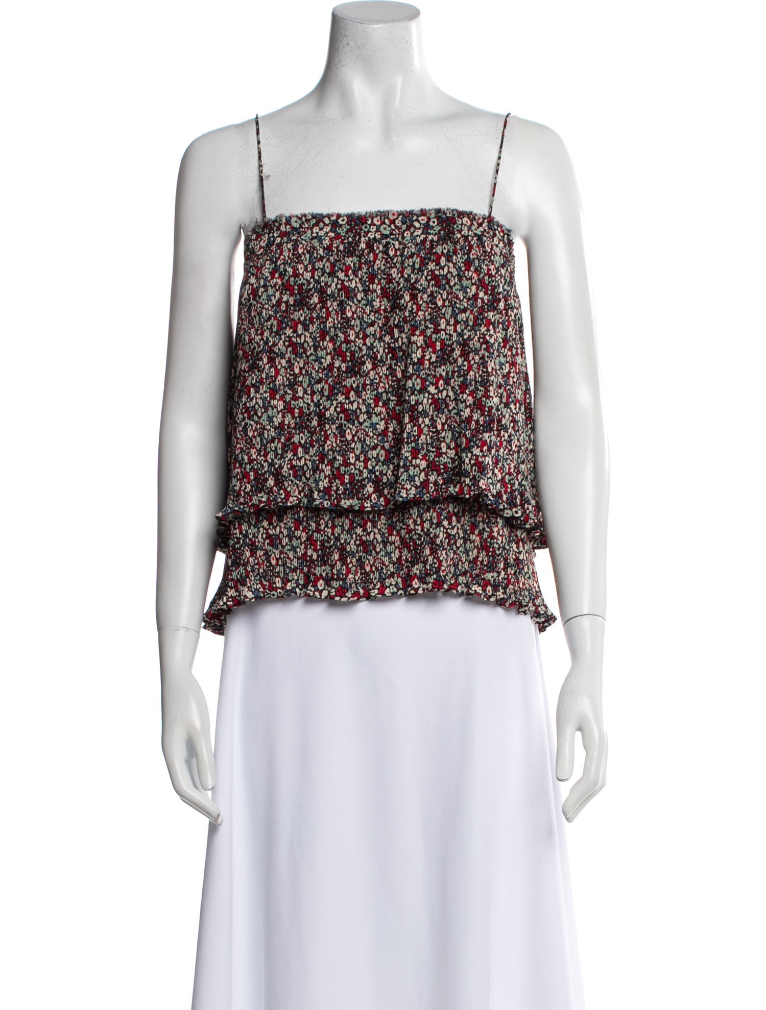 Derek Lam 10 Crosby Printed Square Neckline Crop Top