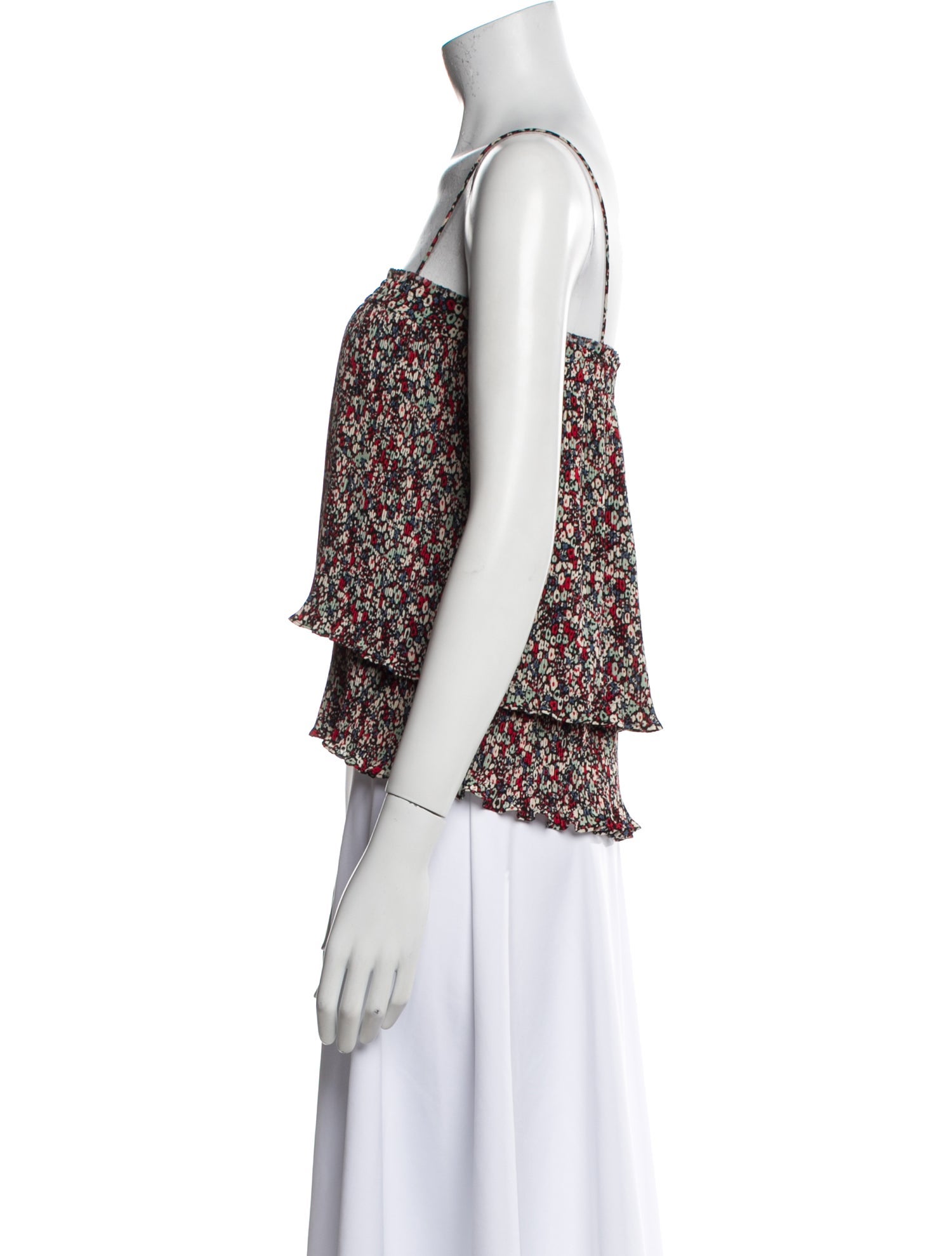 Derek Lam 10 Crosby Printed Square Neckline Crop Top