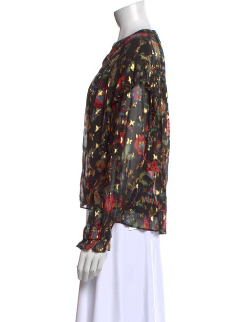 Derek Lam 10 Crosby Floral Print V-Neck Blouse