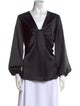 Derek Lam 10 Crosby V-Neck Three-Quarter Sleeve Blouse