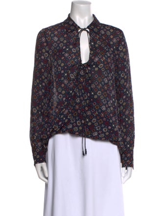 Derek Lam 10 Crosby Silk Floral Print Blouse