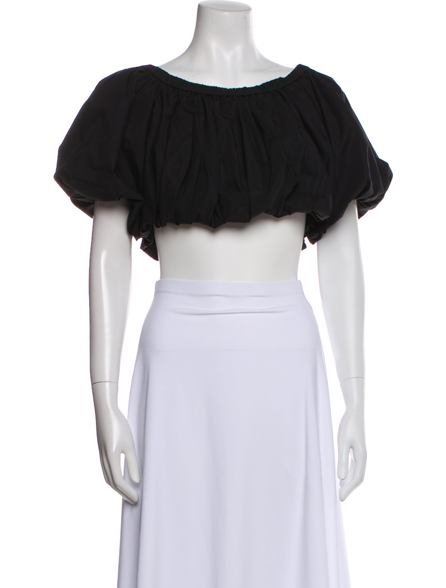 Derek Lam 10 Crosby Scoop Neck Short Sleeve Crop Top