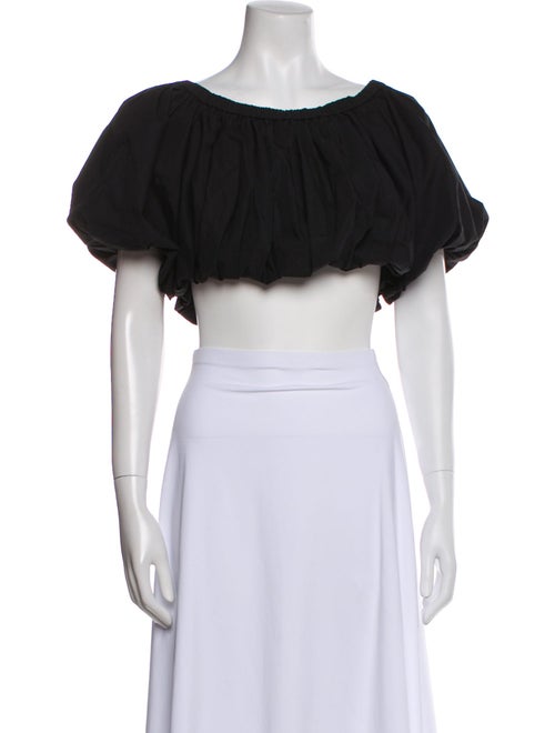 Derek Lam 10 Crosby Scoop Neck Short Sleeve Crop Top