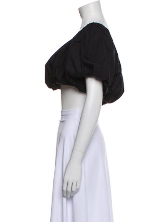 Derek Lam 10 Crosby Scoop Neck Short Sleeve Crop Top