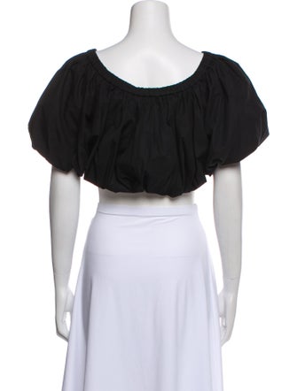 Derek Lam 10 Crosby Scoop Neck Short Sleeve Crop Top