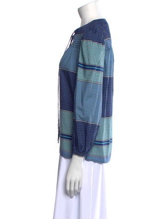 Derek Lam 10 Crosby Plaid Print V-Neck Top