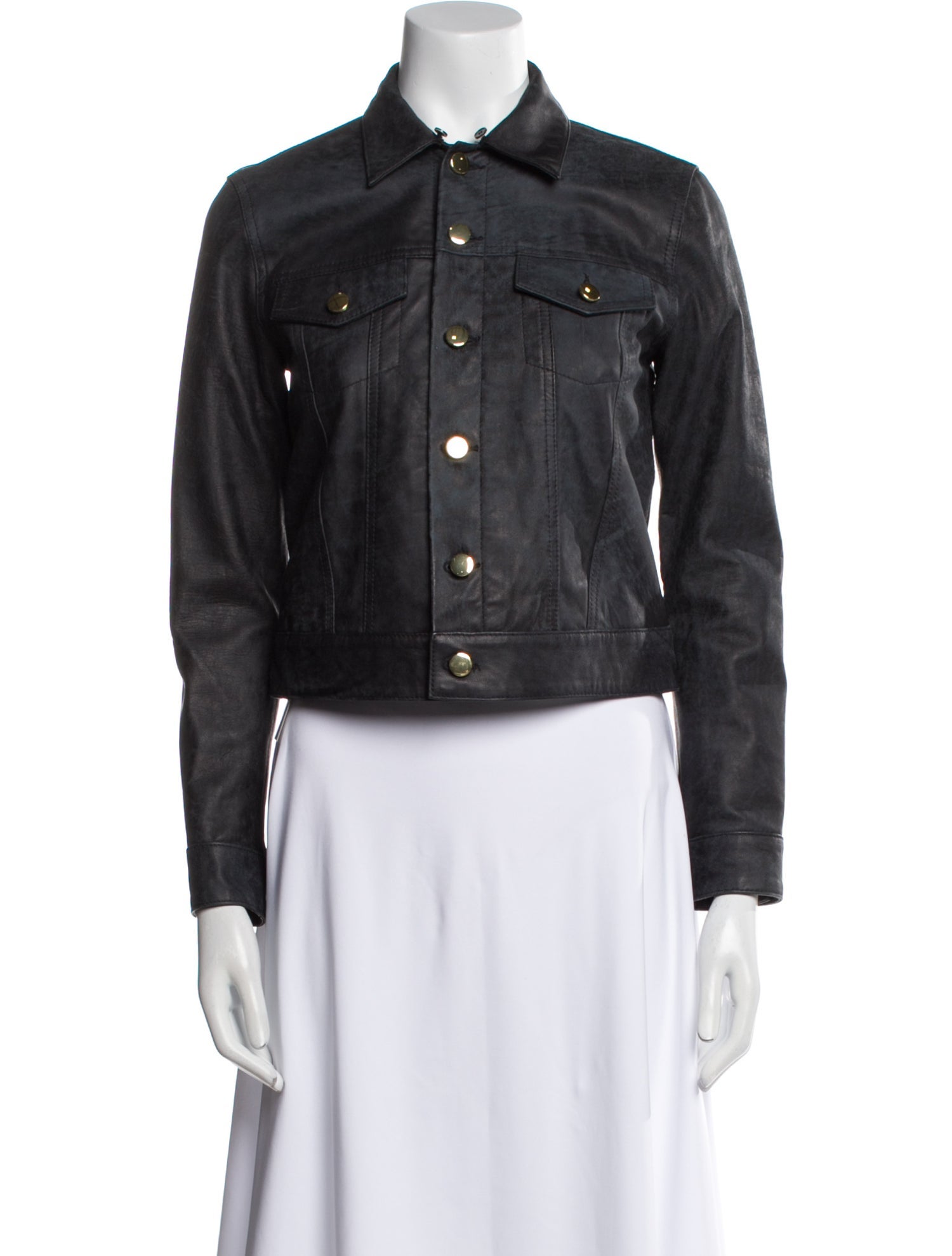 Derek Lam 10 Crosby Leather Denim Jacket