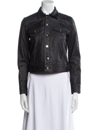 Derek Lam 10 Crosby Leather Denim Jacket
