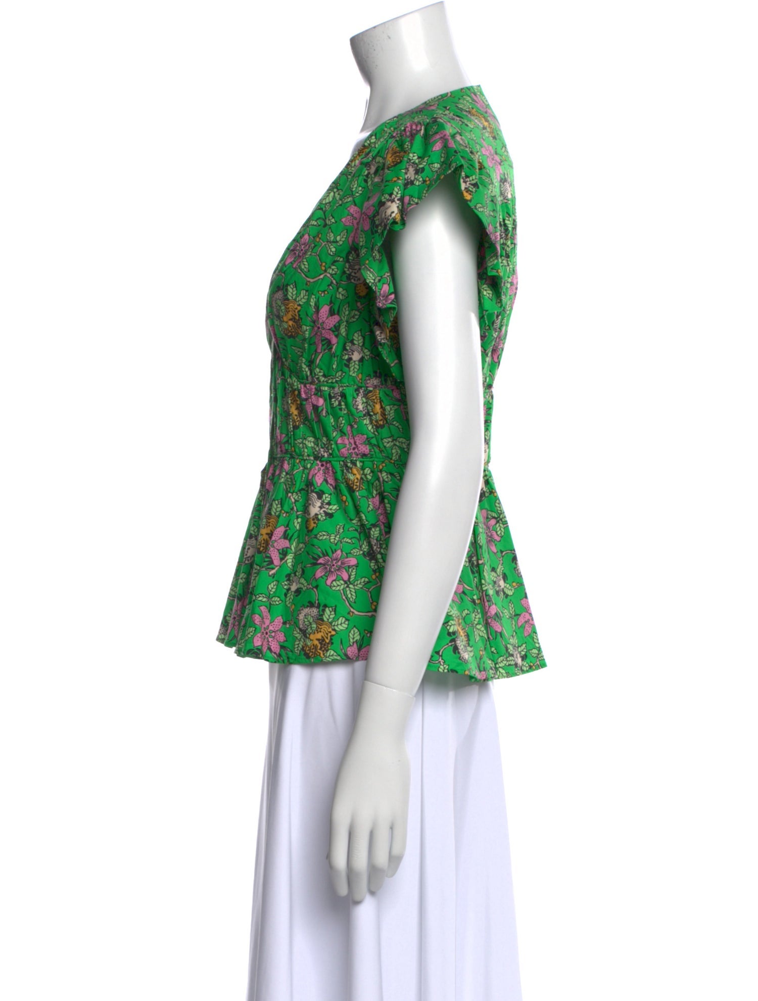 Derek Lam 10 Crosby Floral Print V-Neck Blouse w/ Tags